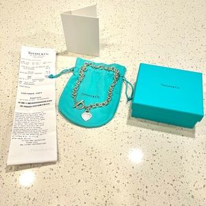 Tiffany & Co. sterling silver heart tag toggle 16in $700